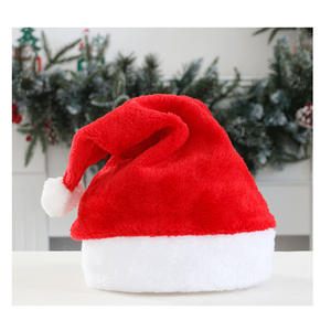 Chapeau de Noël pour adultes, garçons et filles, enfants, en peluche épaisse, Père Noël, tissu non tissé, cadeau, décorations de Noël - Product Image 4