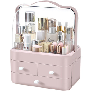 Boîte de rangement cosmétique avec tiroirs, grande capacité, organiseur de bureau, anti-poussière, support de rangement pour maquillage - Product Image 5