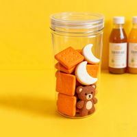 Bocaux en plastique transparent avec couvercles, contenants à yaourt en vrac, capacité 400 ml, bocaux de stockage de qualité alimentaire pour anniversaires, mariages, Halloween, Noël, fêtes