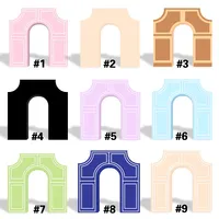 Support de toile de fond en métal noir Arche de Triomphe, présentoir architectural de luxe pour l'entrée de cérémonie de mariage et la décoration d'événements