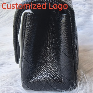 Bolsos de Hombro Cuadrados Mini de Piel Genuina Granulada Acolchada de Diseño de Lujo de Alta Gama con Cadena de Piel de Becerro y Piel <span class=keywords><strong>Caviar</strong></span> - Product Image 5