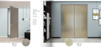 Cabine de douche en verre et aluminium imperméable postmoderne Rongda RD-03, porte intérieure en verre noir doré pour la maison, l'appartement, l'hôtel