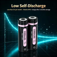 Batterie lithium 18650 Button Top 3,7 V 3300 mAh 3400 mAh haute capacité rechargeable Li-ion avec borne positive pointue