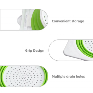 रसोई Foldable छलनी बंधनेवाला BPA मुक्त रंगीन सिंक Colanders और Strainers टोकरी - Product Image 5