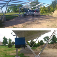 Structure de montage de carport solaire à pente unique personnalisée OEM ODM, système de support de canopée de stationnement photovoltaïque en aluminium extrudé PWM 50kW pour