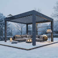 Pergola automatique en aluminium Airfun, toit rétractable motorisé, stores latéraux à lamelles, bioclimatique, coupe-vent, imperméable