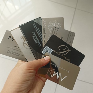 Cá nhân hoá logo thương hiệu và thông tin khắc laser 0.3mm 0.5mm 0.8mm Matte Đen Electroplated NFC thẻ kinh doanh kim loại - Product Image 4