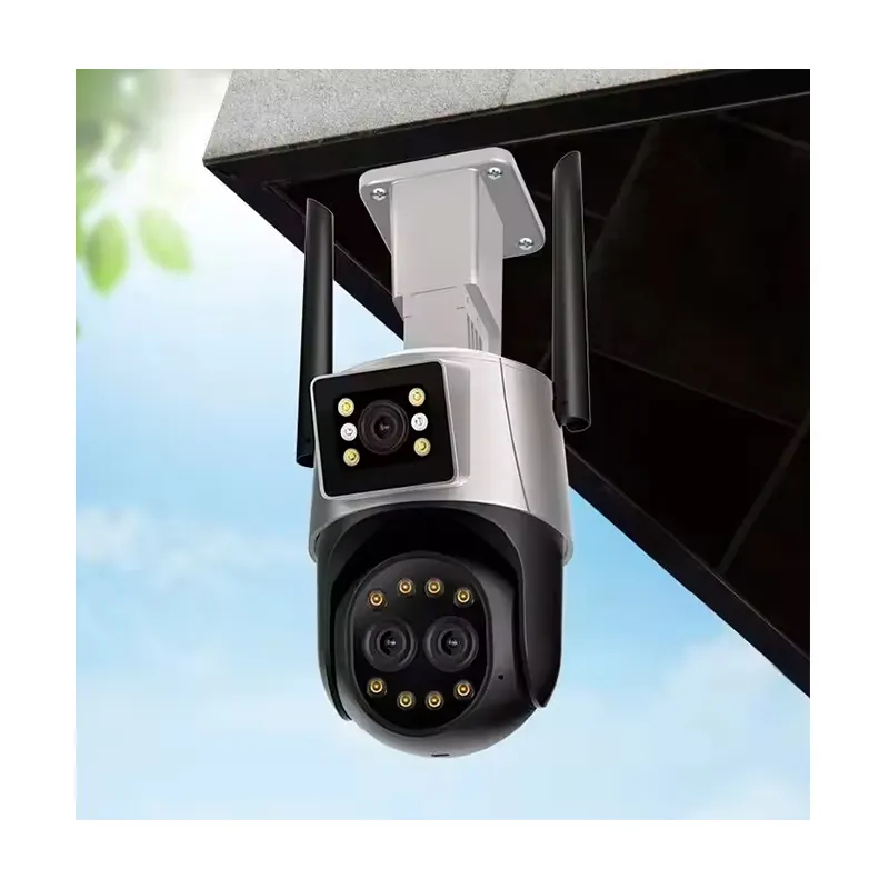 Webcam LS VISION 4K8MPカメラ屋外トリプルレンズデュアルスクリーンWiFiPTZ10X光学ズーム自動通話追跡カメラ