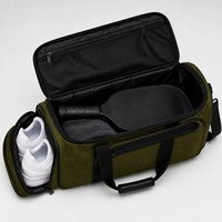 Sac de sport Pickleball vert olive avec poche pour raquette, rangement horizontal, compartiment à chaussures, bandoulière, logo personnalisé, vente en gros OEM