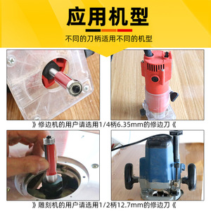 Carbide Tipped Router Bits With Bearing For Woodworking Machine Tools Z Trimming Blade - Product Image 3