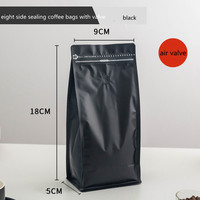 Sacs en Mylar à fond plat personnalisés avec fermeture éclair et valve à air pour bonbons, biscuits, grains de café, imprimés avec un design résistant aux odeurs