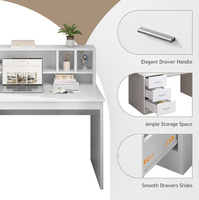 Bureau d'ordinateur avec étagère à huche Grand espace de rangement et bureau spacieux Bureau à domicile