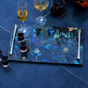 Latest Wholesale Price Handmade Black <b>Stone</b> Tray Modern Home Decor Geometric Design Serving and Display Tray for Sale - Product Image 1