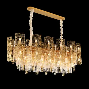 AOSIHUA Mirror Brass Stainless Steel Imported Egyptian Crystal Hanging Chandeliers Pendant Light Modern