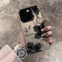 Coque de téléphone en TPU pour iPhone 17 Pro Max, motif Camélia Noir Or Encre Chinoise, compatible avec les modèles 17, 15, 14, 13, 12, 11, nouvelle coque souple pour femme avec prise en main confortable