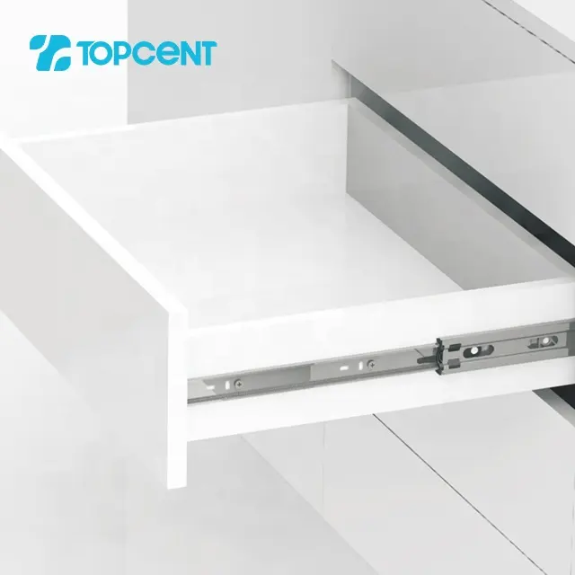 Topcent-deslizador de cajón de 45 mm para muebles, rodamiento de bolas para cajón de cocina