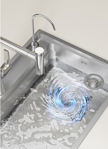 Évier de cuisine à cuve unique grande taille en acier inoxydable brossé 304 fait main pour usage domestique - Product Image 2