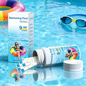 Bandelettes de test d'eau de <span class=keywords><strong>piscine</strong></span> 9 paramètres, multi-paramètres, dureté, brome, acide cyanurique - Product Image 4