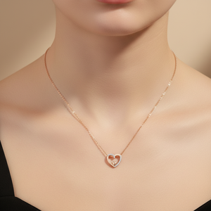 Popular Wholesale Elegant Heart Design Handmade <b>Necklace</b> Jewelry 18K Solid Rose Gold Real Natural Diamonds Pendant <b>Necklace</b> - Product Image 6