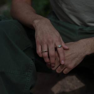 Anelli in Oro 14k con Zaffiro Verde Ovale, Anelli <span class=keywords><strong>Solitario</strong></span> di Design alla Moda, Gioielli Impermeabili in Argento Sterling 925 - Product Image 2