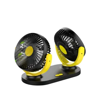 New Hot Selling Dual Head Electric Auto Air Cooling Fan Double Cooling Personalized Electric Mini Portable Fan 12v Car Fan