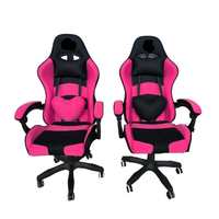 Chaise de jeu ergonomique rose en cuir pivotante Silla Gamer, chaise de bureau haute pour ordinateur avec accoudoirs pour filles et femmes