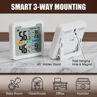 Hygromètre numérique à écran LCD Thermomètre d'humidité et de température intérieur et extérieur Thermohygromètre numérique magnétique