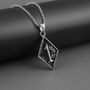 1% ER liontin baja Titanium & jimat perhiasan mode unik grosir kalung baja tahan karat koleksi satu persen - Product Image 2