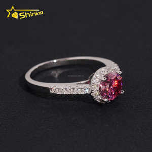 Groothandelsprijs Nieuwkomers Uniek S925 Pass Diamant Tester Vrouwelijke Stijl Elegante Roze Moissanite Diamant 1ct Verlovingsring - Product Image 2