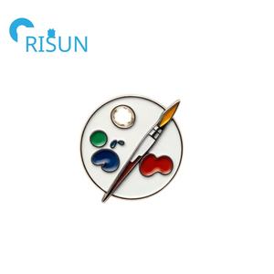 Fabricación esmalte arte Pin insignia Metal oro plata colorido pintura paleta pincel solapa Pin broche arte <span class=keywords><strong>clase</strong></span> pines - Product Image 6
