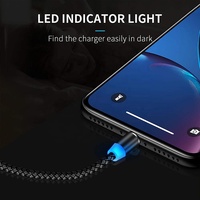 Câble de charge rapide USB Type C magnétique tressé en nylon 3-en-1, câble de synchronisation de données multi-usages pour ordinateur, câble de charge pour téléphone