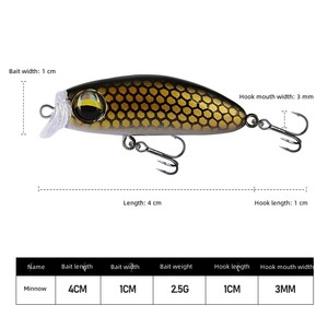 Señuelo Duro Minnow de 4cm para Pesca de Depredadores en Agua Dulce Pequeña, con Acción de Nado Natural, de Fábrica - Product Image 4