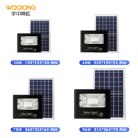 WOOJONG 2024 IP65 tahan air Solar lampu banjir 150 lampu LED untuk taman dan gudang jual panas luar ruangan Solar lampu sorot