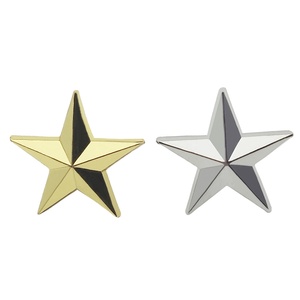 Venta al por mayor baratos artesanías <span class=keywords><strong>de</strong></span> <span class=keywords><strong>metal</strong></span> sólido 3D diseño oro plata estrella forma solapa Pin estrella sombrero insignia abrigo cuello broche Pin Costom Logo - Product Image 2