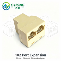 Splitter Jaringan RJ45 1 Input ke 2 Output, Adaptor Kabel Ethernet LAN 8P8C Splitter Jaringan