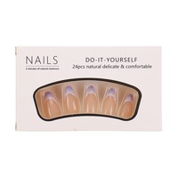 Ongles artificiels simples à effet d'ondulation d'eau, réutilisables, pour un usage quotidien