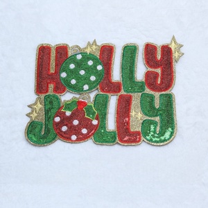 Parches de Fieltro Termoadhesivos con Lentejuelas y Bordado de PVC con Diseño Navideño de Moda Inglesa para Bolsos y Abrigos - Product Image 4