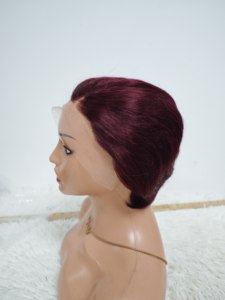 Promotion Letsfly 12$ Perruques brésiliennes Pixie Straight 100% cheveux humains, perruques frontales complètes, 120g, prix de gros, style classique - Product Image 6