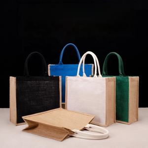 Bolsa de Yute Laminada Reciclada de Colores al por Mayor, Bolsa de Compras de Yute de Lujo Promocional, Bolsa de Mano de Hesse para Supermercado - Product Image 6