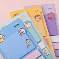 Bloc-notes autocollants mignons et kawaii, ensemble de notes adhésives, papeterie personnalisée, cadeau de bureau, promotion