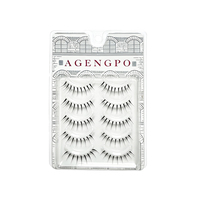 Lot de 5 paires de faux cils japonais à bande transparente, en faux vison, sans cruauté, à tige fine, faits à la main, doux et naturels, acceptés en gros