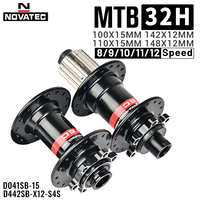 Moyeu de vélo Novatec D442 D041, moyeu de roue avant et arrière 15*110MM 12*148MM 32H BOOST THRU 2/4 roulements pour vélo 8/9/10/11/12 vitesses