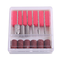 Lot de 6 embouts de ponçage pour machine à ongles, avec étui, pour le polissage et le façonnage des ongles en gel NAD001
