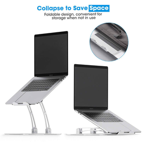 <span class=keywords><strong>Support</strong></span> pour <span class=keywords><strong>ordinateur</strong></span> <span class=keywords><strong>portable</strong></span> en aluminium, hauteur et angle réglables, pliable, <span class=keywords><strong>portable</strong></span>, avec coussinets en silicone, gris argenté, noir, 820g, pour tablettes jusqu'à <span class=keywords><strong>17</strong></span> <span class=keywords><strong>pouces</strong></span> - Product Image 4