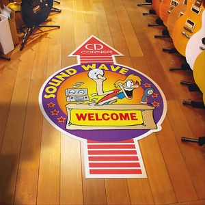 Durable Indoor and Outdoor PVC Vinyl Rectangular Floor Sticker Removable Decorative Window Decal-Promotional Product