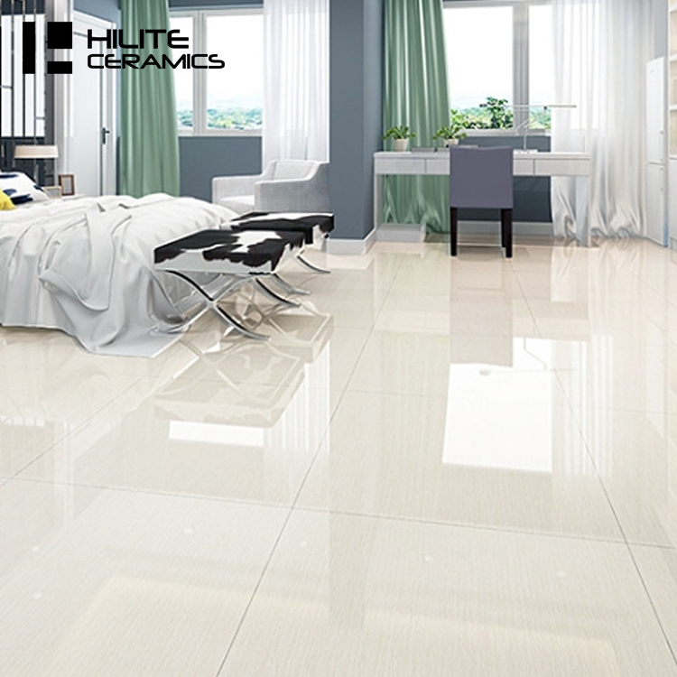 Contemporary Non Slip White Floor Polished Porcelain Tiles 600x600