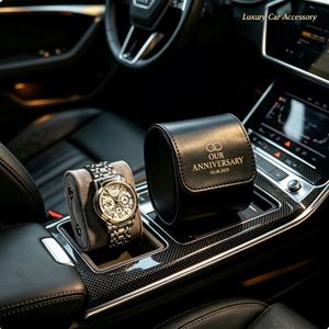 Custom Engraved Handmade PU Leather <b>Watch</b> Roll Box Personalized Anniversary <b>Couple</b> Gift Luxury Storage Case Men Support 1 Piece - Product Image 1