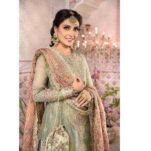 Superbe ensemble 3 pièces pour femme : Nouvelle robe de soirée pakistanaise et indienne en dentelle, idéale pour l'été et l'hiver - Product Image 5