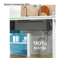 Évier de cuisine design moderne fait à la main, multifonctionnel, à une cuvette, rectangulaire, en acier inoxydable, cascade de pluie volante