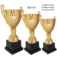 Trofeo deportivo de metal, copa dorada, grande, dorada, de plástico, para fútbol, escuela, venta al por mayor